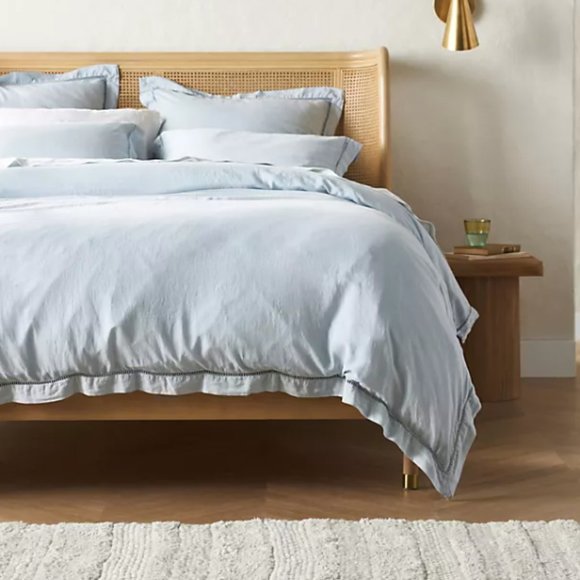 Anthropologie Embroidered Linen Blend Duvet Cover - Picture 7 of 7